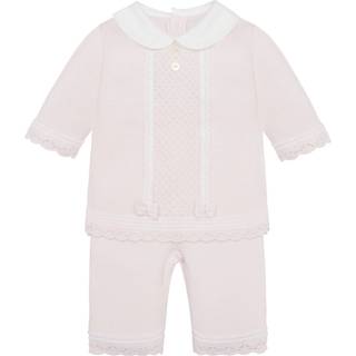 Emile Et Rose Emile Et Rose Pink Kacey Knitted 2 Pack With Central Lace Panel & Pretty Trousers