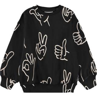Molo Monti Sweatshirt Drawn Hands  Drawn Hands 152 cm  Sort  152 cm  Unisex