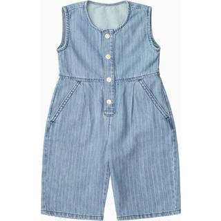 KIDLY BY MORI Blå Denim Stribet Ærmeløs Jumpsuit/smækbukser