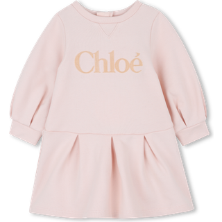 ChloÃ© Kids Baby logo cotton fleece dress - pink - M 24
