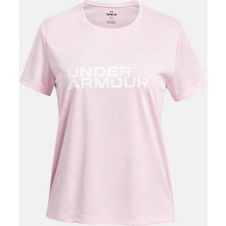 Under Armour Tech™ Twist Wordmark Logo Girls' Short Sleeve Prime Pink / White YSM (127 - 137 cm)