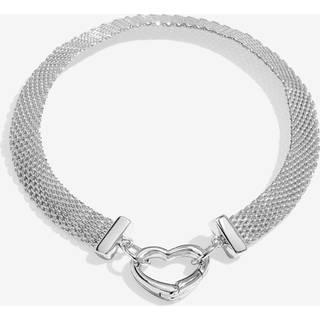 Joma Silver Style Heart Clasp Mesh Bracelet - Silver - 19cm