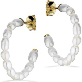 Scrouples Halvcreoler perle i forgyldt