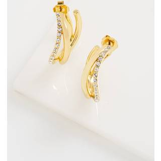 Ted Baker Gold Wayva Crystal Wave Hoops - Gold