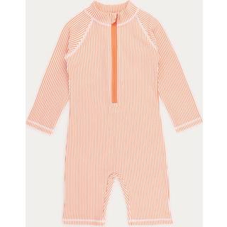 KIDLY BY MORI Seersucker 3/4 Sleeve Sunsafe Suit