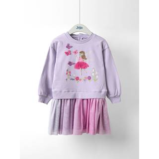 Jojo Maman Bébé JoJo Maman Bébé Appliqué Tulle Sweat Kjole - 116122cm