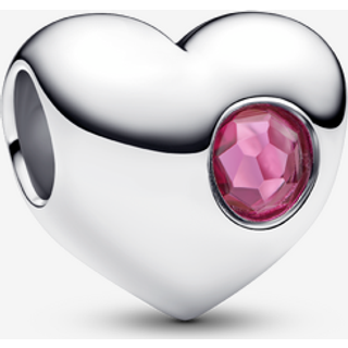 Pandora Silver Engravable October Birthstone Heart Charm
