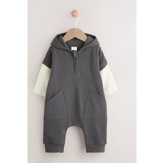 Next Monochrome Baby Hooded Sweat Romper (0mths-3yrs)