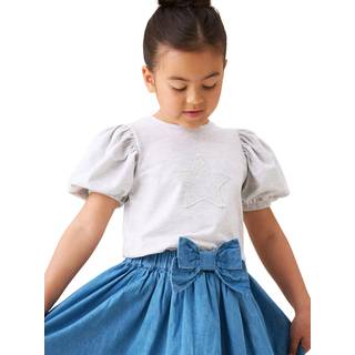 Angel & Rocket Angel & Rocket Grey Agatha Heart Print Rib T-Shirt