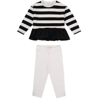Angel & Rocket Angel & Rocket Black Marley Stripe Jersey Top And Spot Leggings