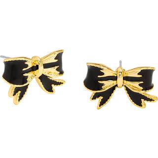 Jon Richard Jon Richard Gold Plated and Jet Bow Earrings