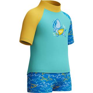 Infant Boys Learn to Swim Rashguard Set Blue/Yellow - Turquoise