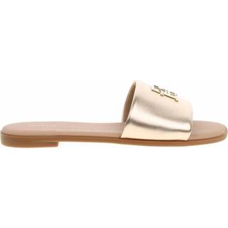 TH Monogram Metallic Leather Mules