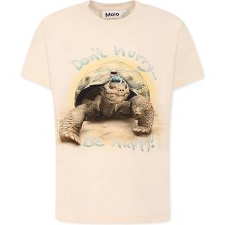 Molo Rame Short Sleeve T-Shirt Don't Hurry 98 cm  Beige  98 cm  mand