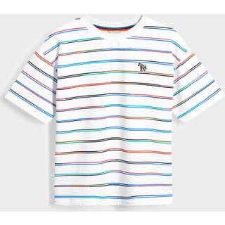 Paul Smith Junior Paul Smith Junior Drenge Oversized Gradient Stribet Kortærmet Hvid T-shirt