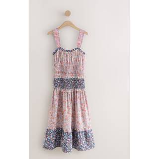 Cath Kidston Cath Kidston Waters Ditsy Ruched Midi 100% Cotton Dress - EU 36 (UK 8)