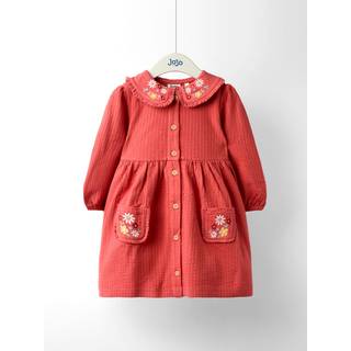 Jojo Maman Bébé JoJo Maman Bébé Broderet Seersucker Collared Dress - 68-80cm (6-12 måneder)