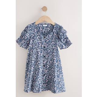 Next Navy Blue Ditsy Shirred Sleeve Dress (3-16yrs) - 14 Yrs