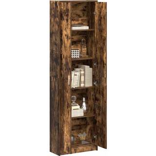 Garderobeskab Med Dør Røget Eg 55 X 25 X 189 Cm Konstrueret Træ