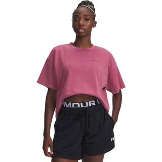 Under Armour Boxy Wash Heavyweight Women's Short Sleeve Fuchsia Dusk / Black XS