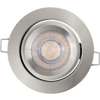 OSRAM LED-indbygningsspot, 3-pak, nikkel, Ø 9 cm, metal 827 dæmpbar, dæmpbar, Aluminium/grå/zink, Aluminium