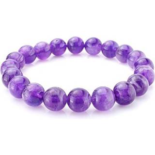 Rigtig naturlig klasse A lilla ametyst armb?nd 8 tommer str?k ?delsten perlerede armb?nd chakraer helbredelse krystalsten smykker kvinder m?nd mo