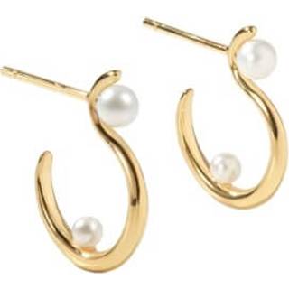 SWAN PEARL HOOP SMALL | GOLDEN