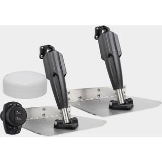 Elektrisk trimplanssæt til påhængsmotor &amp; indenbordsmotor Lenco, 12 x 12" (30 x 30 cm), til både 18 - 32 fod (5.5 - 9.5 m), 12 V, rustfrit stål, med trimplan + cylindre + manøvreringspanel