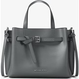 MK Emilia Medium Pebbled Leather Satchel - Grey - Michael Kors - ONE SIZE