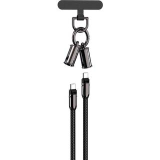 2-i-1 Mobilstrop & USB-C til USB-C Kabel - Devia - Sort