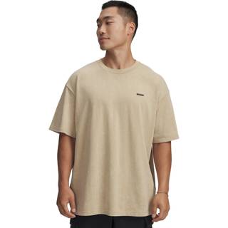 Under Armour Heavyweight Logo Wash Men's Oversized Short Sleeve Field Khaki / White S