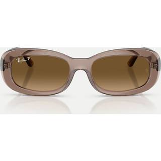 Ray - Ban Kvinde RB2221 6827M2 Solbriller Acetat Brun Brun Rund Polariseret