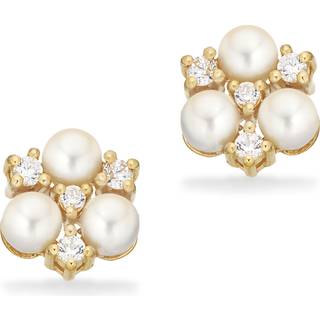 Scrouples Øreringe ferskvandsperle og cubic zirkonia i forgyldt