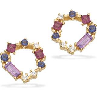Scrouples SoHo SoHo øreringe hvid/lavendel cubic zirkonia i forgyldt