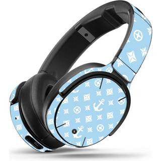 Mightyskins Skin kompatibel med Skullcandy -spillested Wireless Headphones - Baby Blue Designer | Beskyttende holdbar og unik vinylindpakningsd?k