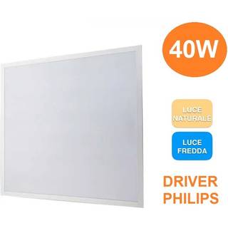 V-Tac 60x60 PHILIPS driver LED panel - 40W, 120lm/W, 5 års garanti, hvid kant - Dæmpbar : Ikke dæmpbar, Kulør : Neutral