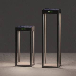 KLEWE LED-solcellelampe RADIA MAXI, antracit, 50 cm, aluminium, IP65 MAXI, Sort, Aluminium, Moderne, Solcellelampe