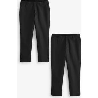 Next Black Slim Fit Plain Front Smart Trousers 2 Pack