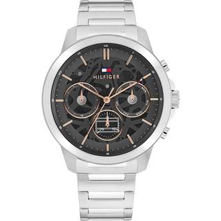 Tommy Hilfiger Henry Stål Ur Sølvtone m/ Sort Skive
