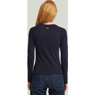 Embro Patch Slim T-Shirt - Dark blue - Women