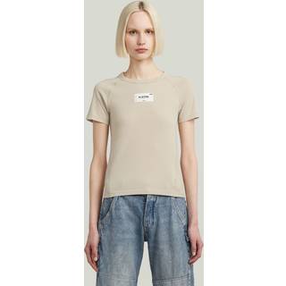 Embro Patch Slim T-Shirt - Beige - Women