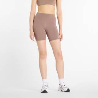 New Balance NB Harmony High Rise Shorts 6 Inch Str. S Dame - Komfortable shorts til løb i brun farve