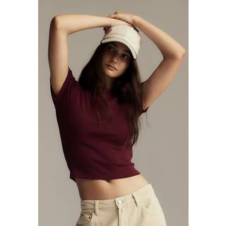 Gina Tricot-Basic tight top-t-shirts-Rød-S-Dame