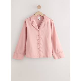 Next Pink Satin Jacquard Button Through Pyjamas Top
