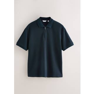 Next Tekstureret smart Polo-skjorte med lynlåsudskæring - xsmall