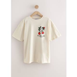 Next Cream/Red Tomato Graphic Print Beach T-Shirt