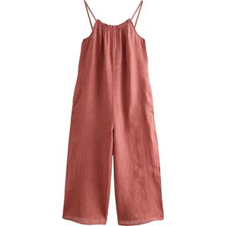 Next Rose Pink 100% Linen Wide Leg Romper