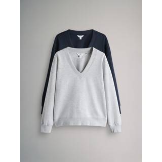 The Set Interlock V-hals sweatshirts 2 Pakke