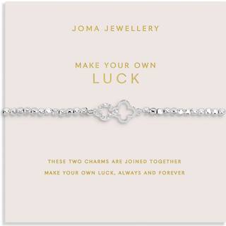 Joma Silver Interlocked Make Your Own Luck Clovers Bracelet - Silver - 17.5cm