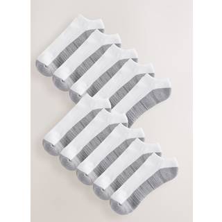 Next White/Greys 10 Pack Cushioned Trainers Socks